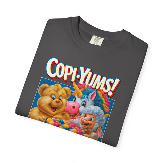 "Copi-Yums! For Big Feelings" Retro Cartoon Cereal Graphic Mens Skate ATOMYK Short Sleeve Tee