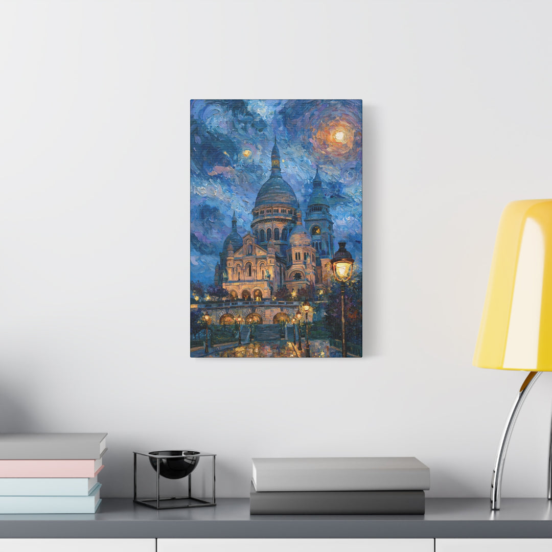 Sacre Coeur Under The Moon Canvas Wall Art