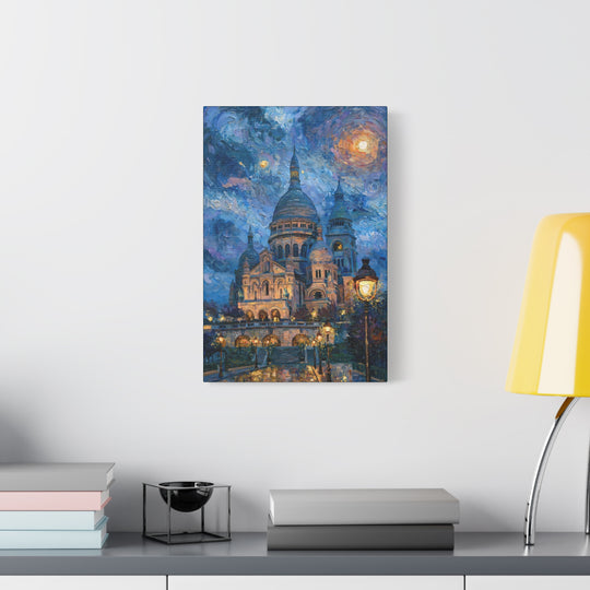 Sacre Coeur Under The Moon Canvas Wall Art