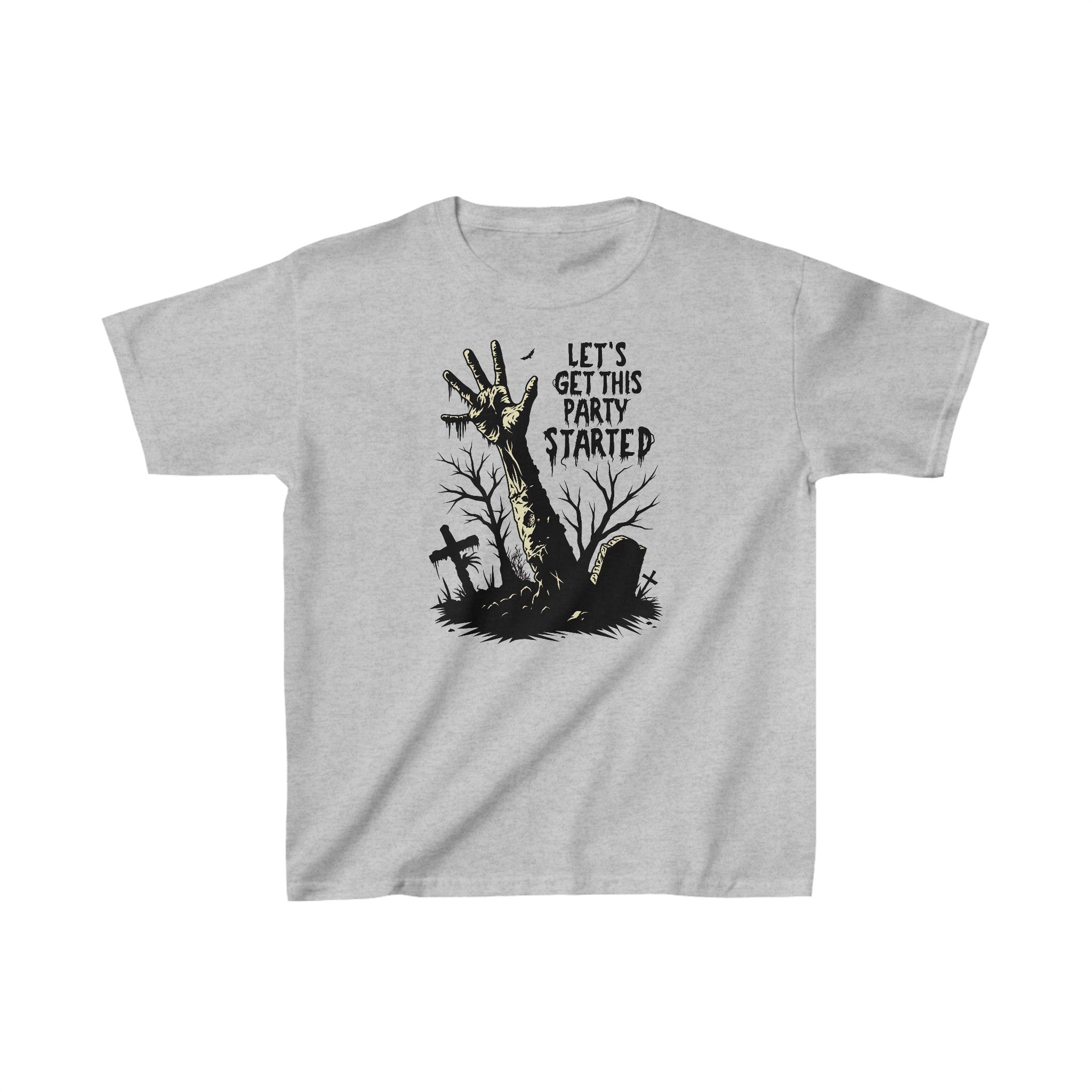 Let's Get This Party Started Zombie Hand Boys Halloween Graphic Tee