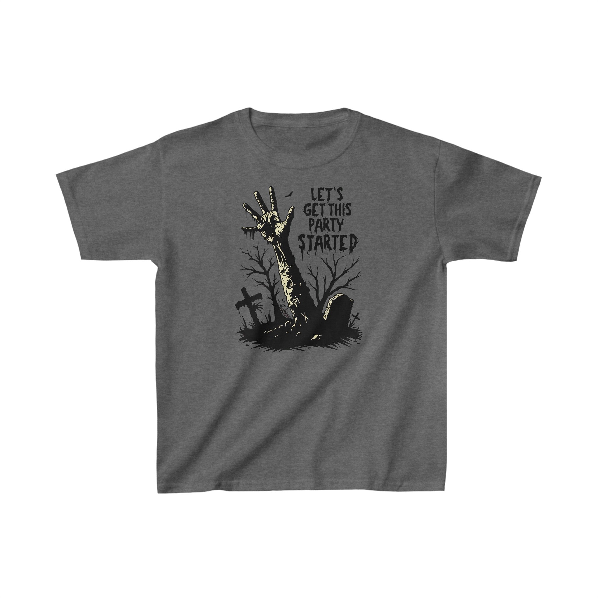 Let's Get This Party Started Zombie Hand Boys Halloween Graphic Tee