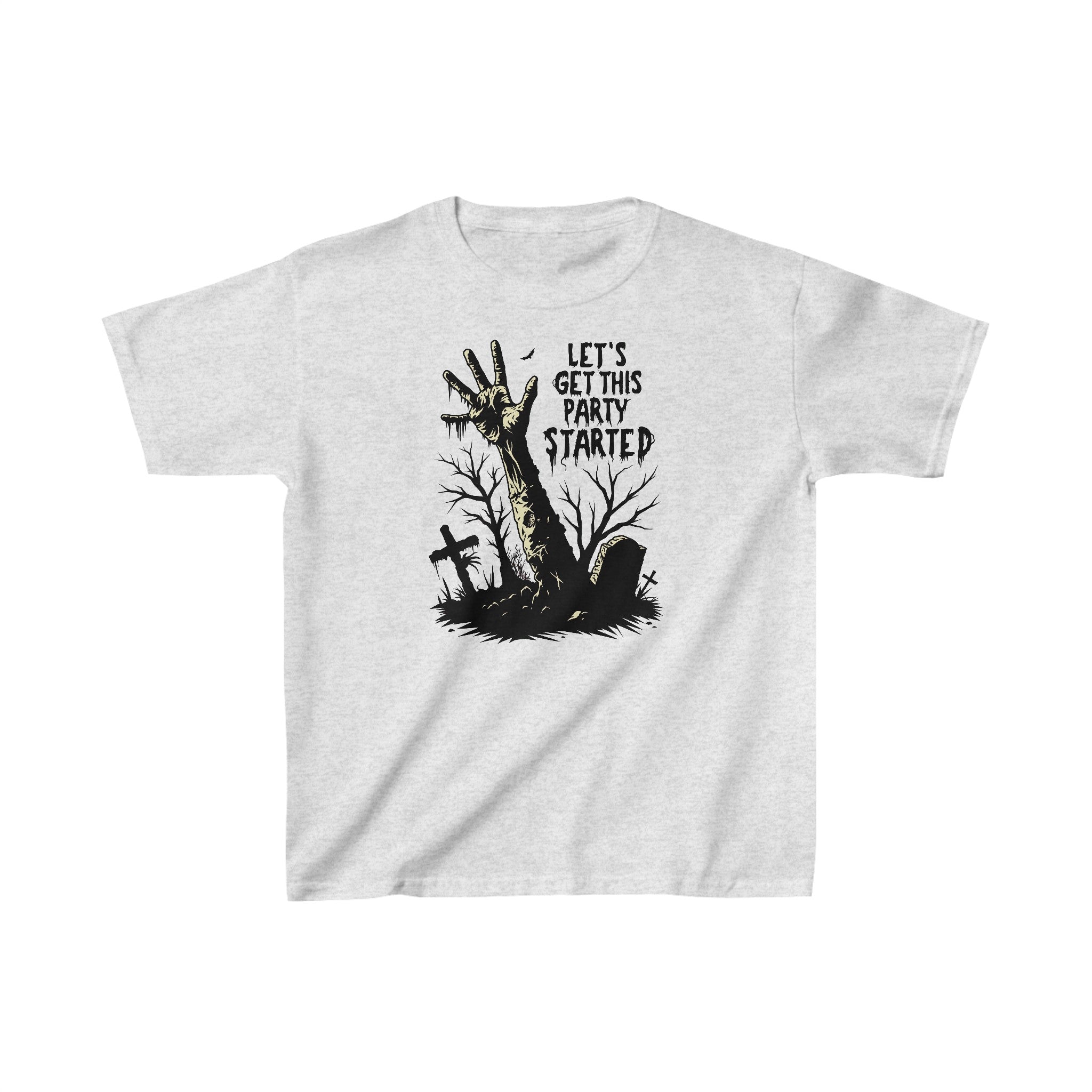 Let's Get This Party Started Zombie Hand Boys Halloween Graphic Tee