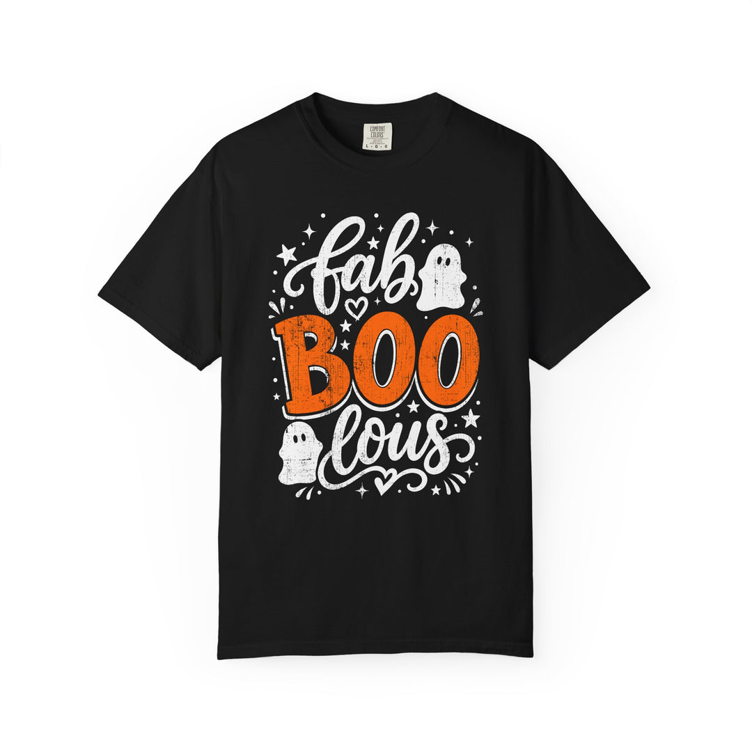 Fab BOOlous Ghosts Script Womens WUNDERLAND Halloween Booteek Short Sleeve Tee