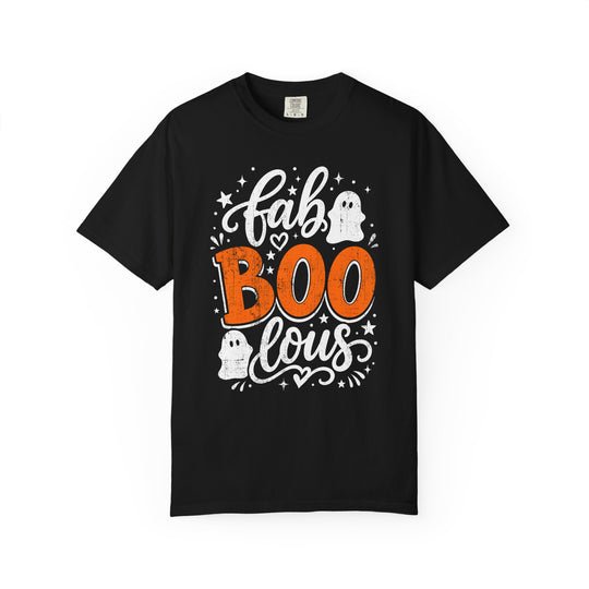 Fab BOOlous Ghosts Script Womens WUNDERLAND Halloween Booteek Short Sleeve Tee