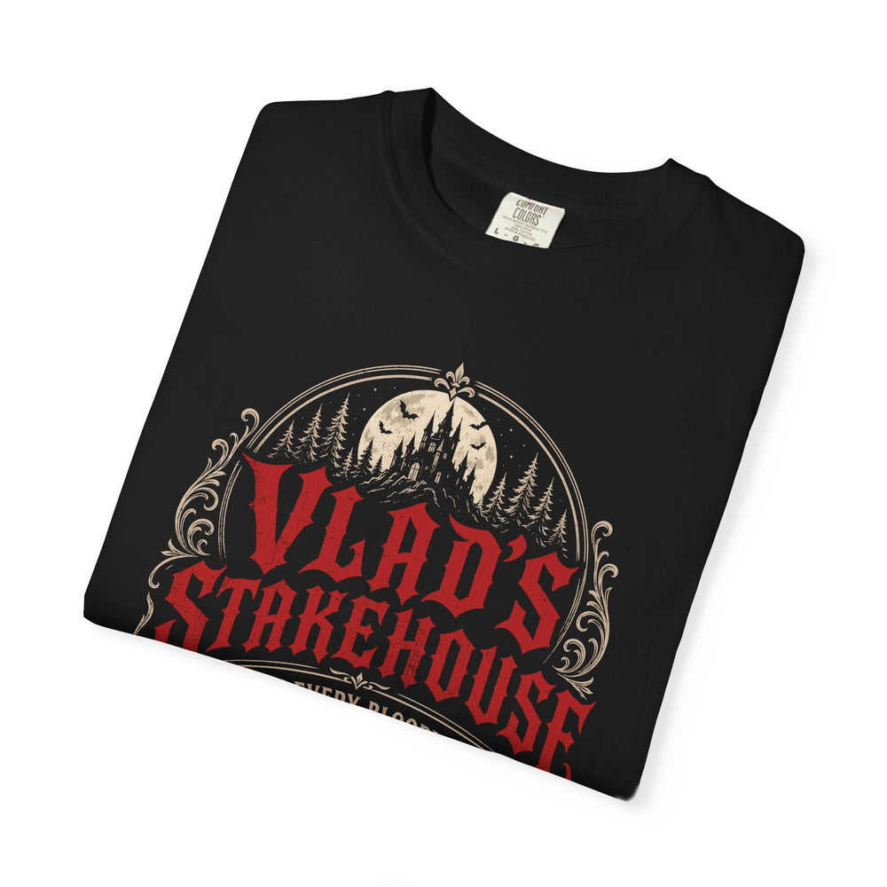 Vlad's Stakehouse Mens WUNDERLAND Halloween Booteek Short Sleeve Tee