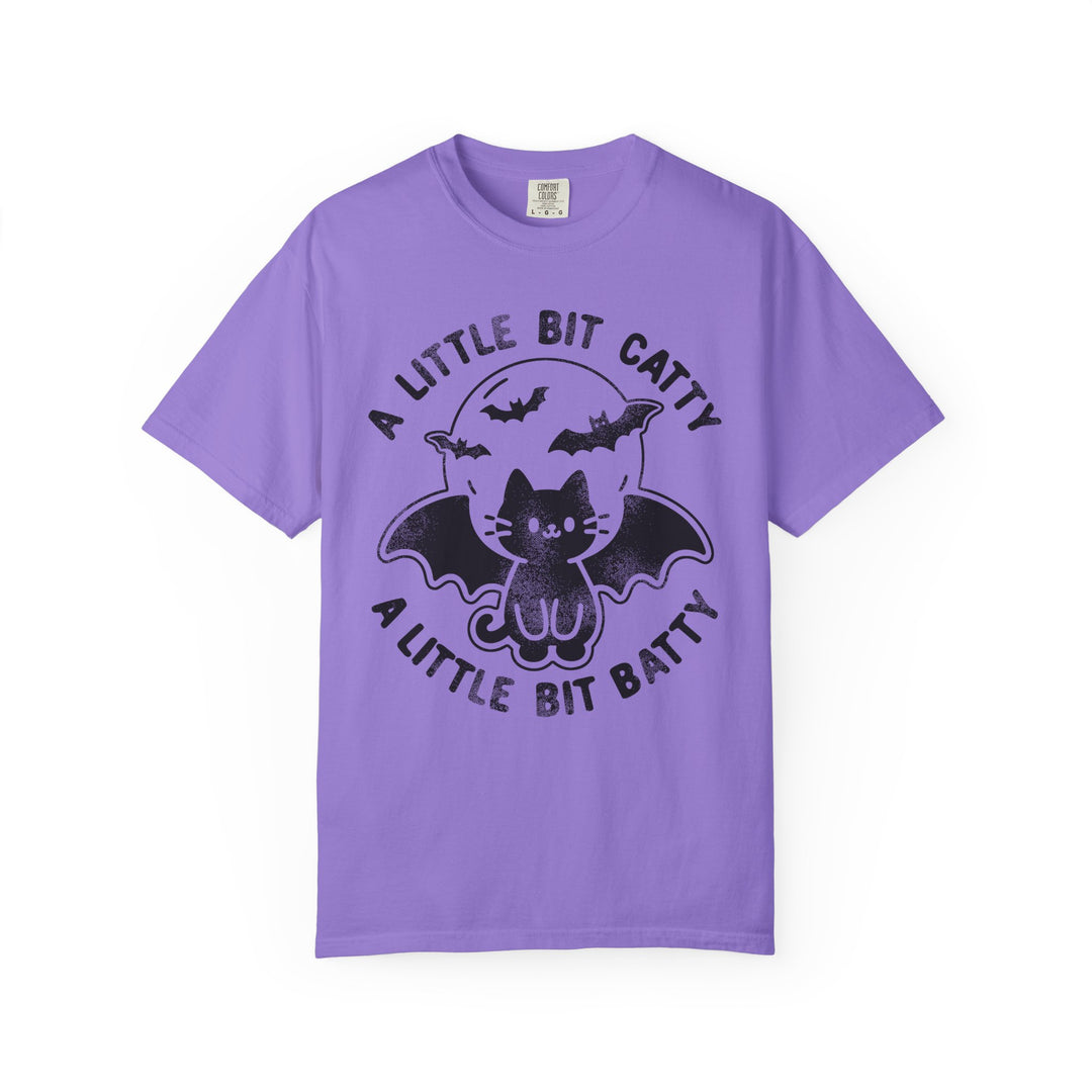 A Little Bit Batty A Little Bit Catty Womens WUNDERLAND Backyard Dept Halloween Booteek Short Sleeve Tee