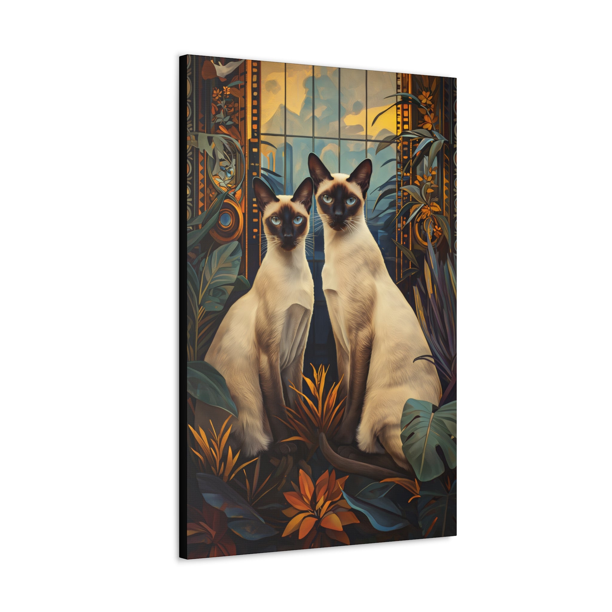 Twins In The Garden Canvas Print