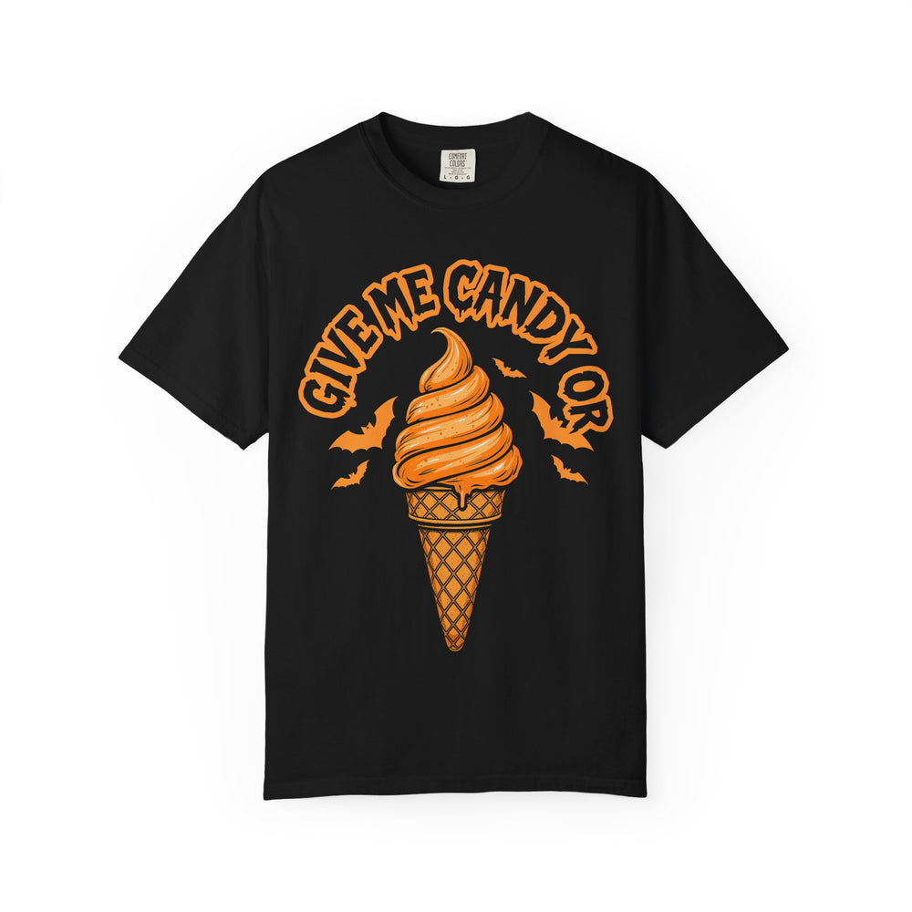 Give Me Candy Or I Scream Womens WUNDERLAND Backyard Dept Halloween Booteek Short Sleeve Tee