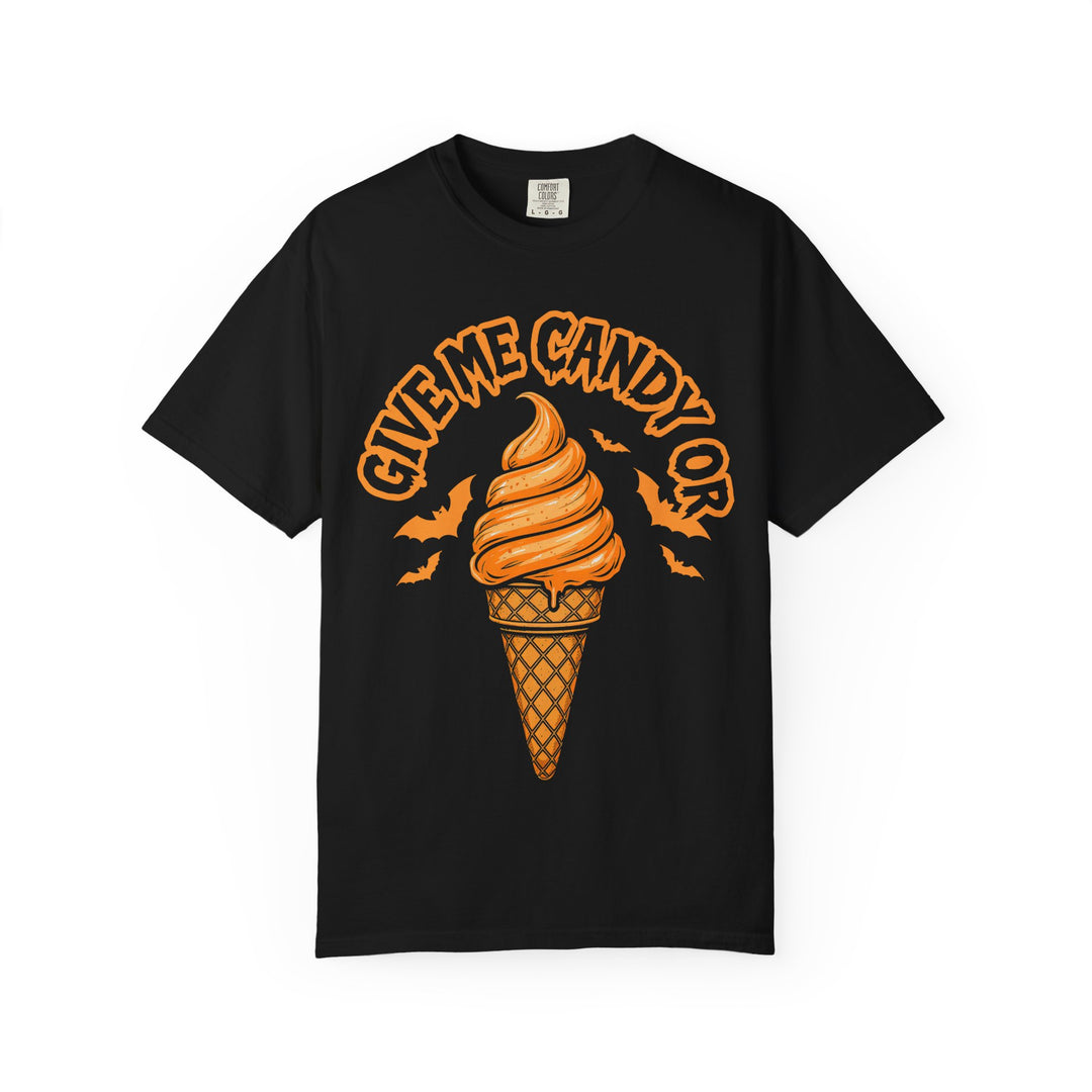 Give Me Candy Or I Scream Womens WUNDERLAND Backyard Dept Halloween Booteek Short Sleeve Tee