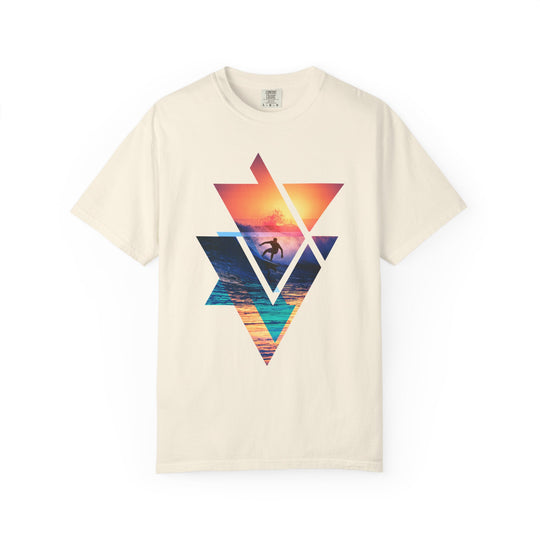 Surf Sunset Geometric Beach Mens AQUAVIDA Short Sleeve Tee