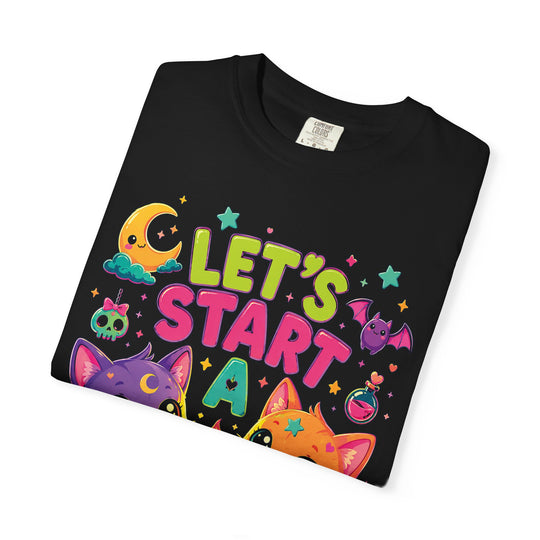 Let’s Start a Cult Cute Cats Kawaii Witchcraft Womens WUNDERLAND Halloween Booteek Short Sleeve Tee