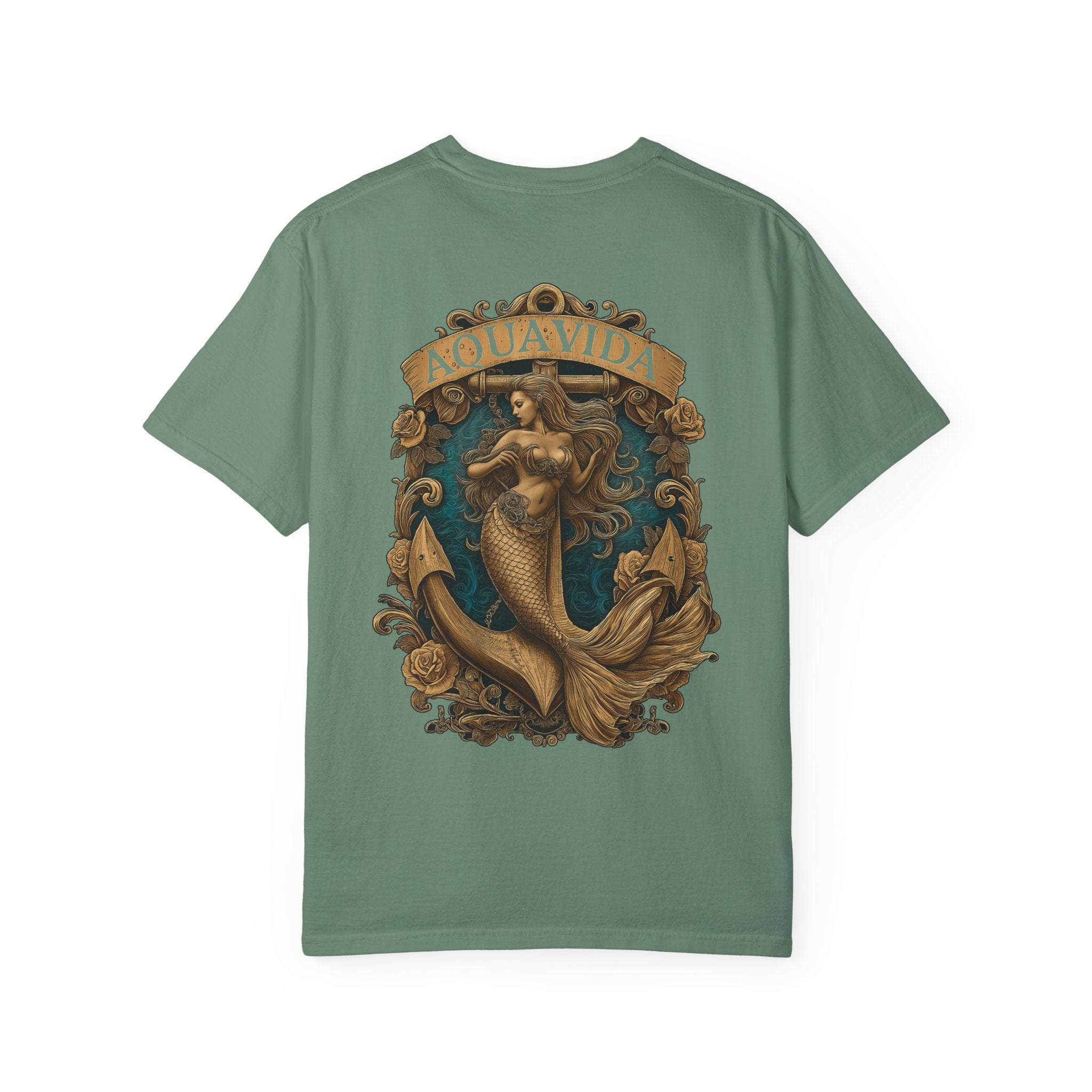 Mermaid Crest Mens AQUA VIDA Short Sleeve Tee