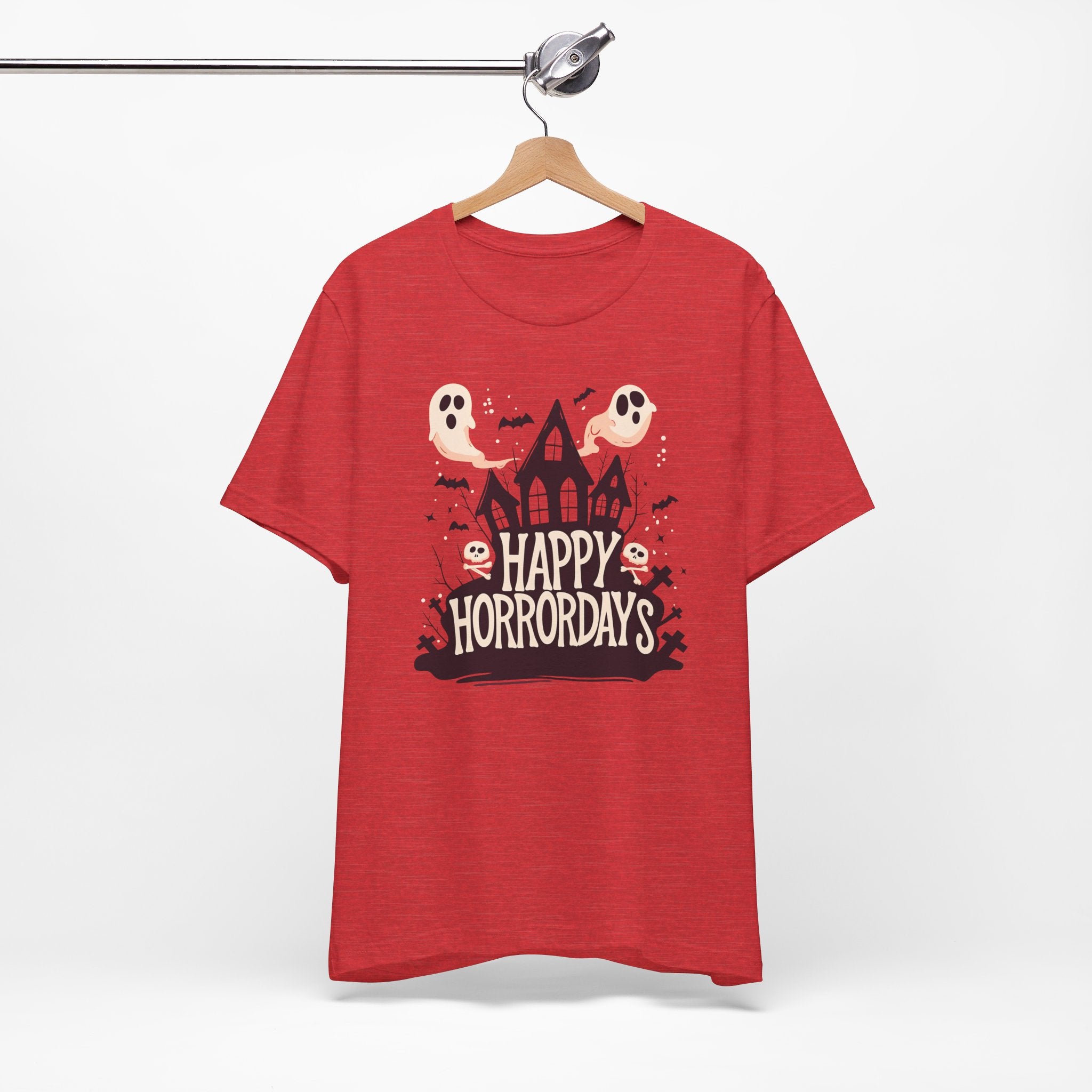 Happy Horrordays Womens Halloween Booteek Jersey Short Sleeve Tee