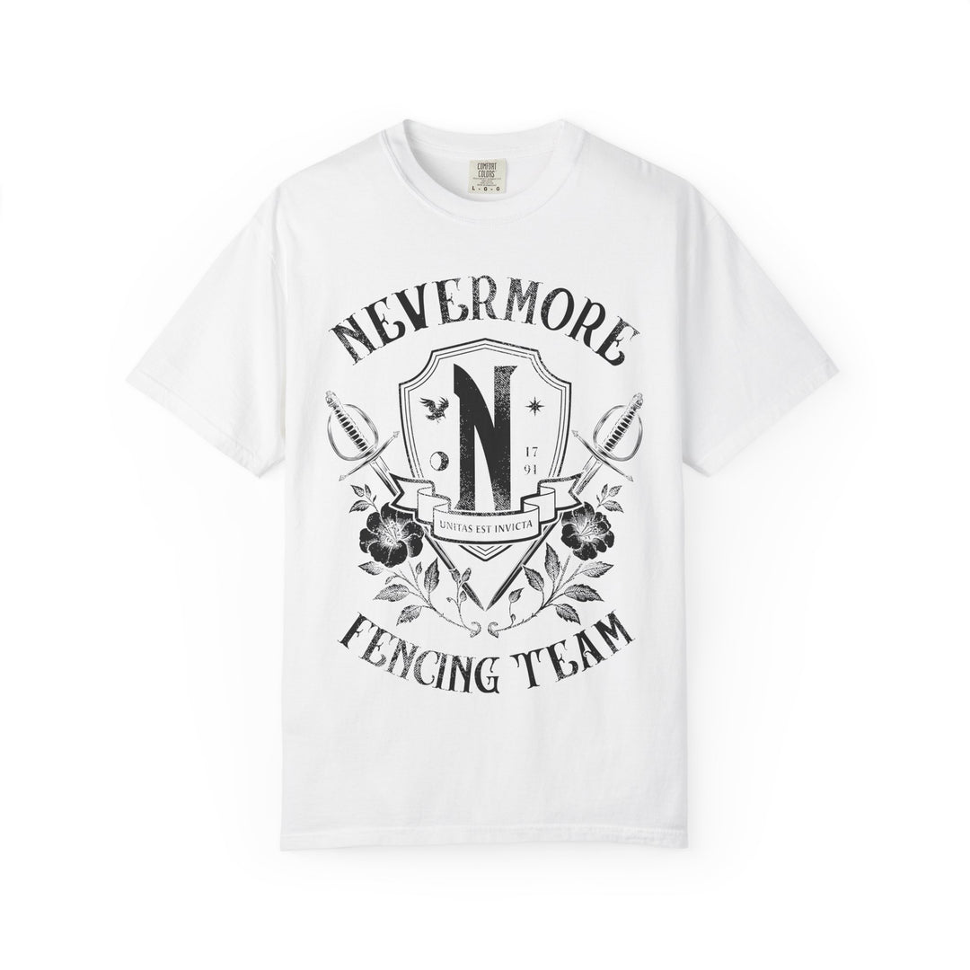 Nevermore Fencing Team Womens WUNDERLAND Backyard Dept Halloween Booteek Short Sleeve Tee