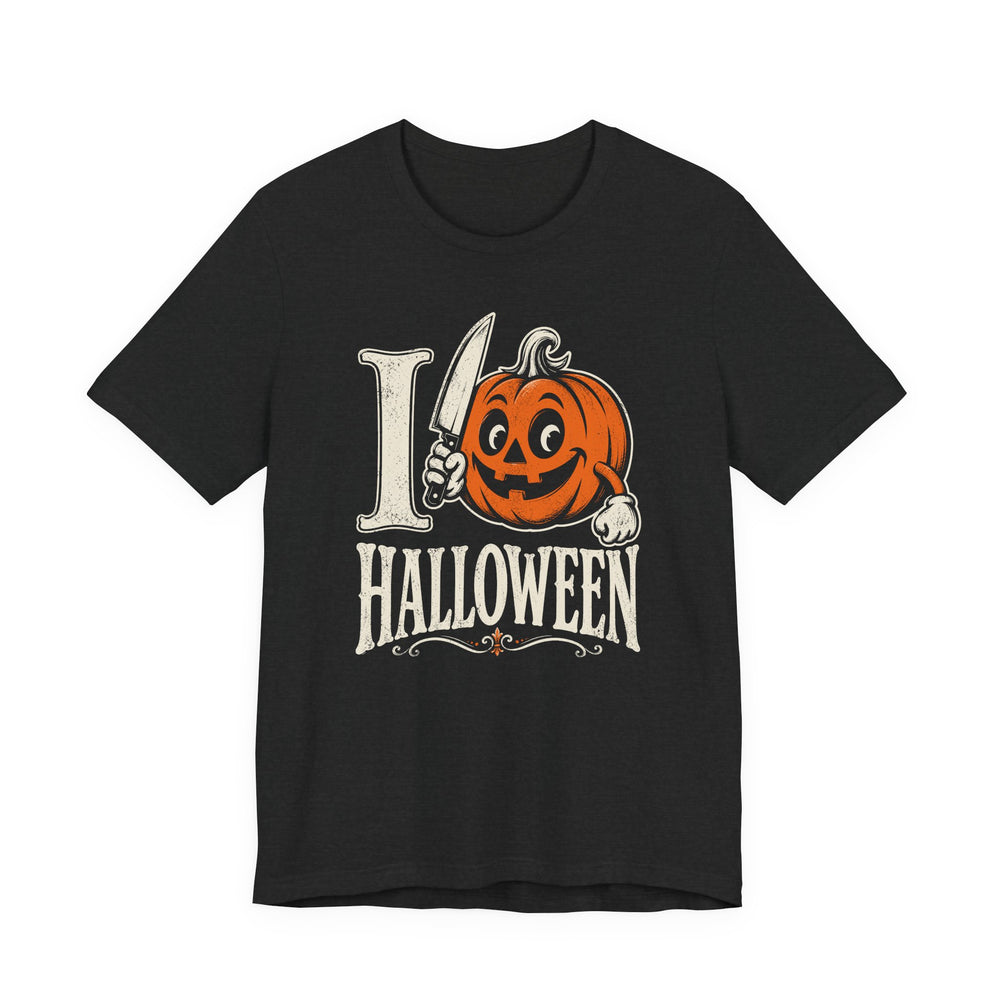 I Love Halloween Vintage Stabby Jack-O'-Lantern Men's Halloween Classic Fit Tee