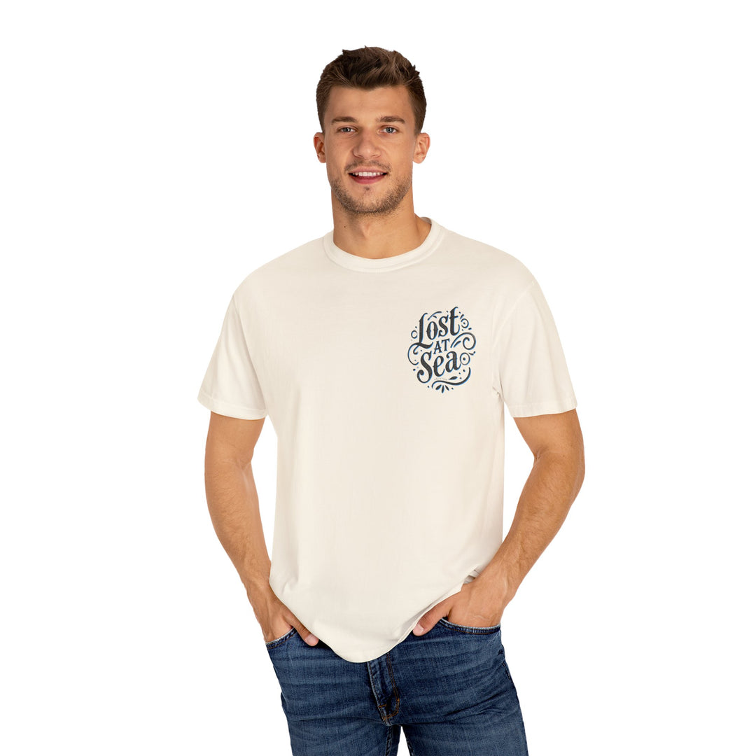 LOST AT SEA NAUTICAL COMPASS SKULLS Mens AQUA VIDA Short Sleeve Tee