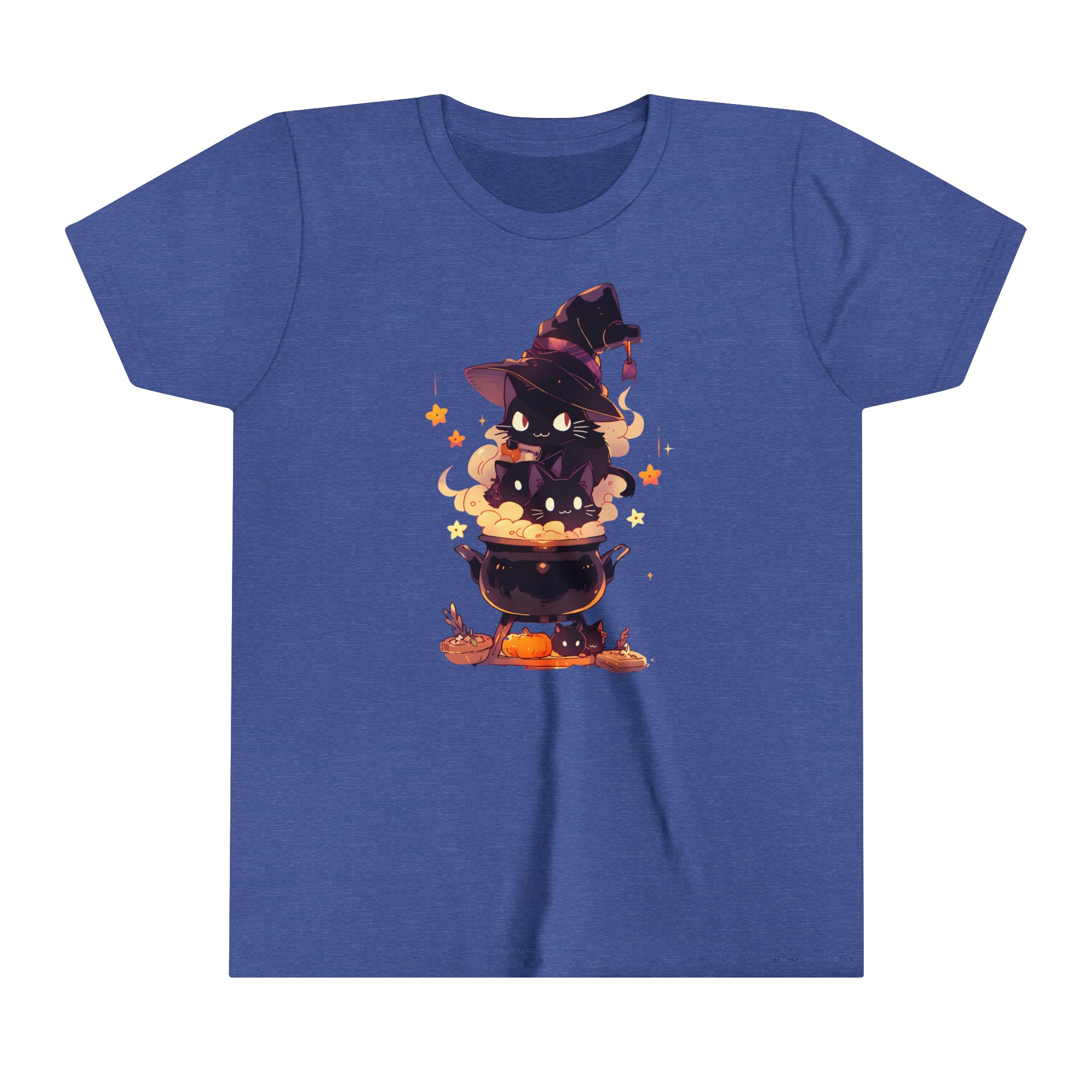 Witch Kitty Girls Halloween Short Sleeve Tee