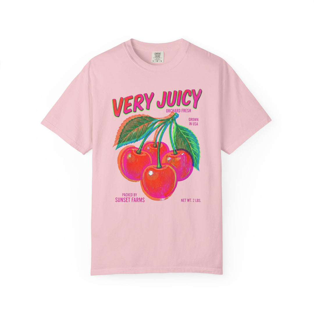 Very Juicy Cherries Womens L'Atomique Relaxed Fit Comfort Colors Graphic Tee
