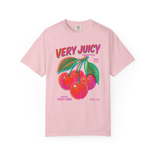 Very Juicy Cherries Womens L'Atomique Relaxed Fit Comfort Colors Graphic Tee