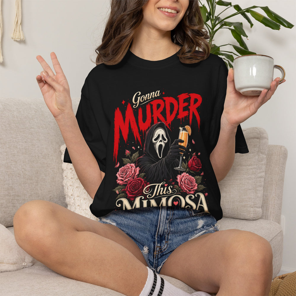 Gonna Murder This Mimosa Womens WUNDERLAND Halloween Booteek Short Sleeve Tee