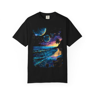 Cosmic Beach Sunset Mens WUNDERLAND Vibes Short Sleeve Tee