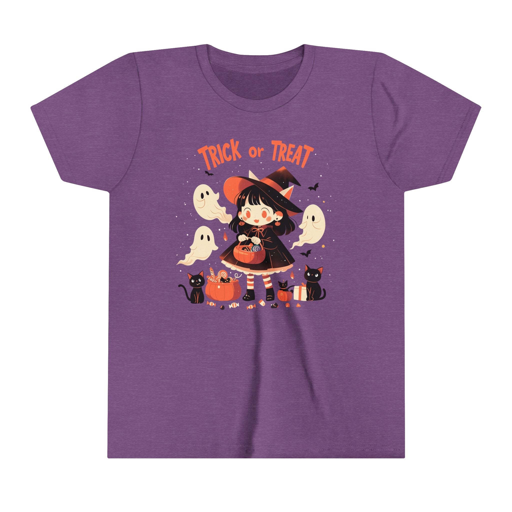 Trick Or Treat Candy Witch Girls Halloween Short Sleeve Tee