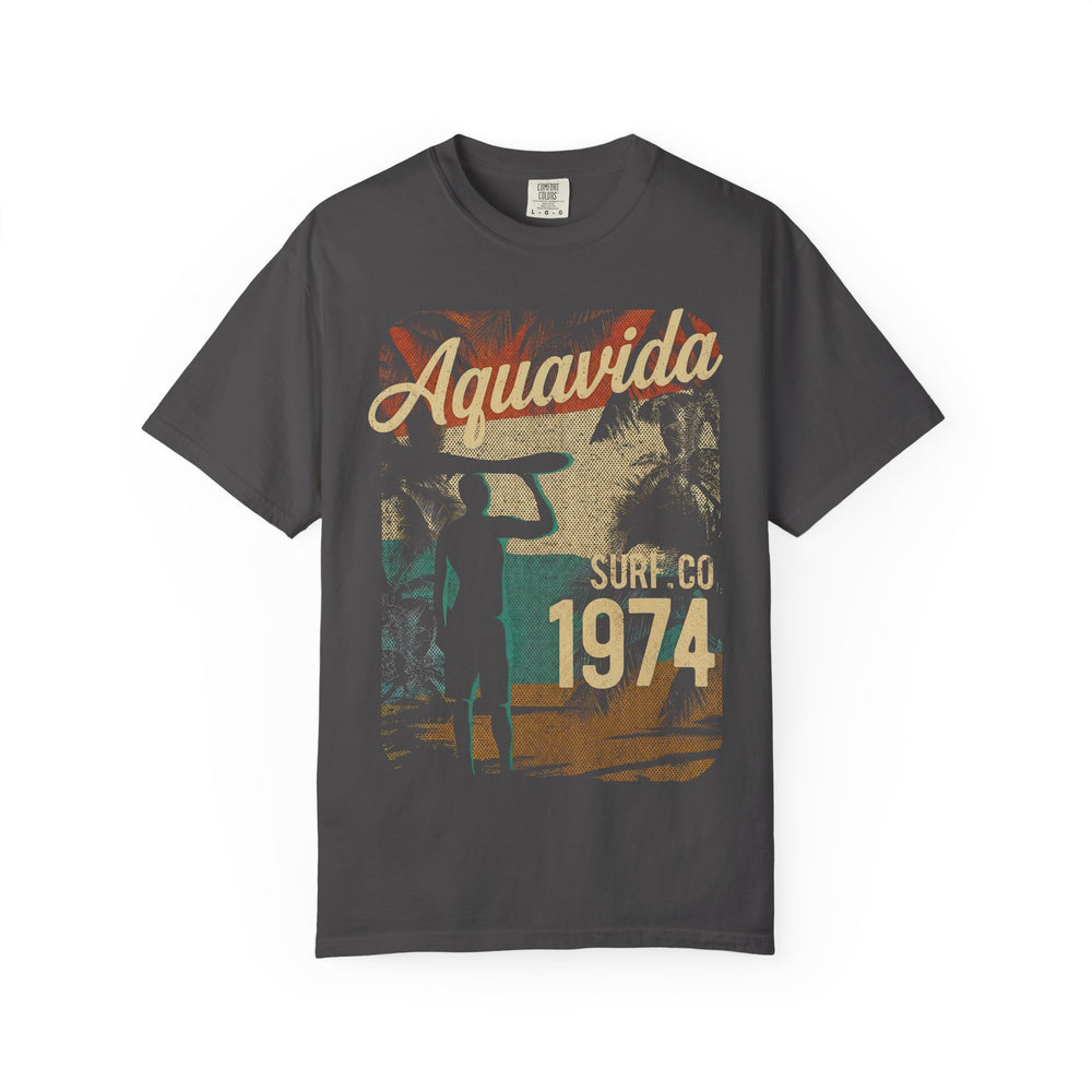 Aquavida 1974 Surf Co. Vintage Mens AQUAVIDA Short Sleeve Tee