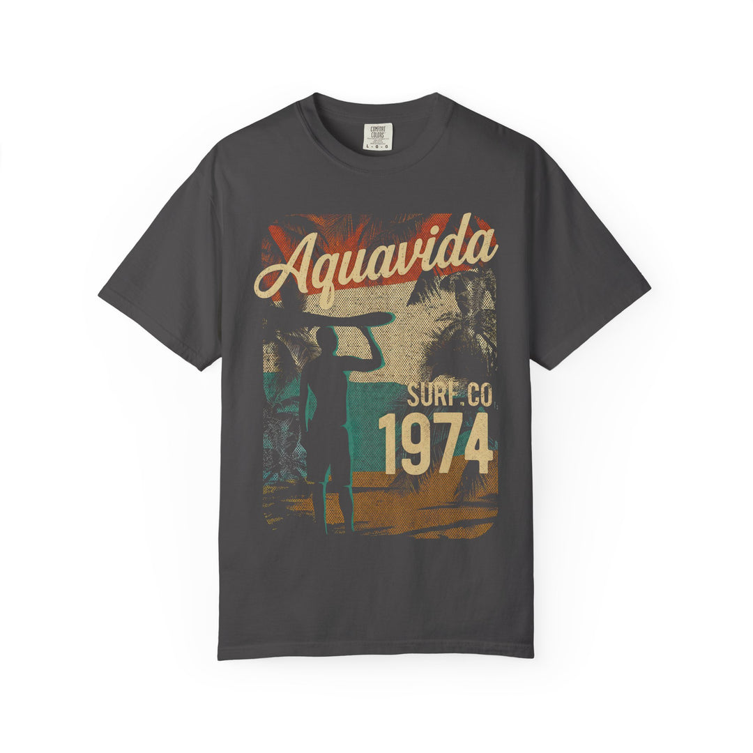 Aquavida 1974 Surf Co. Vintage Mens AQUAVIDA Short Sleeve Tee