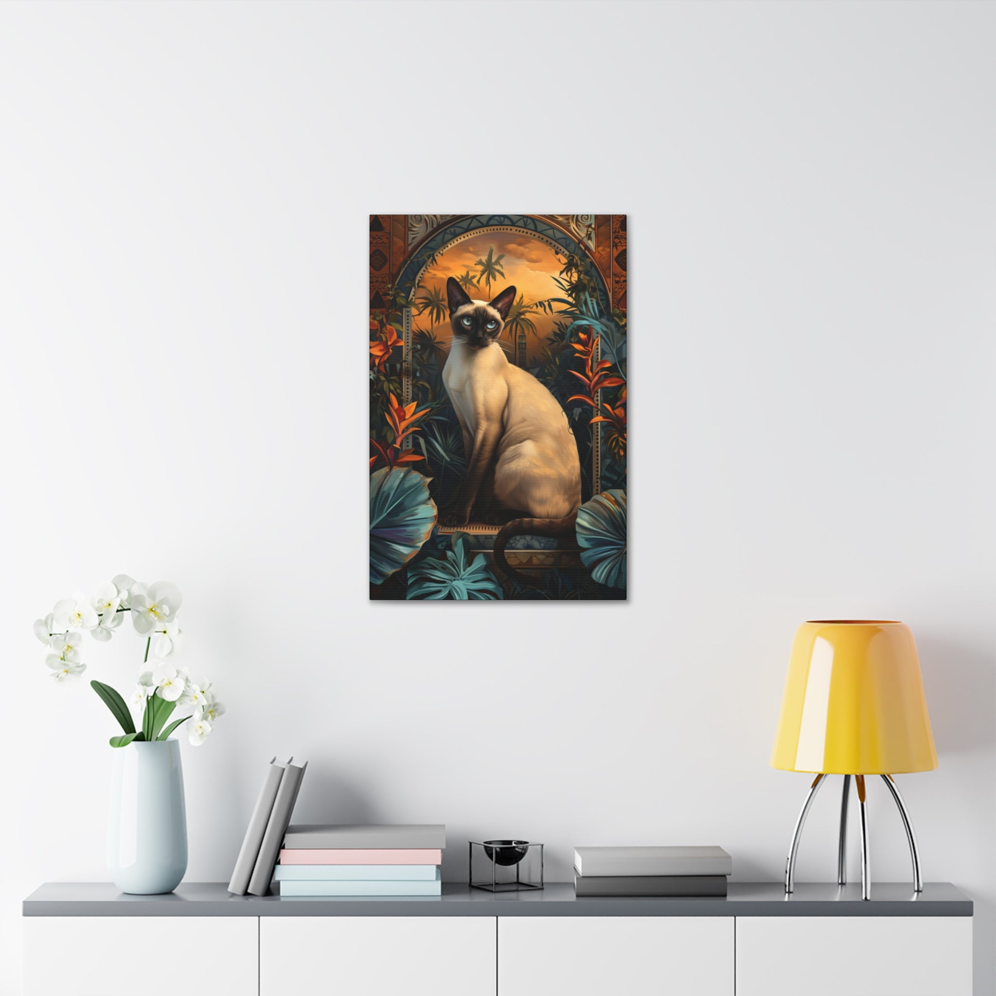 Feline Flora Canvas Print