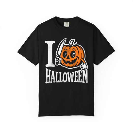 I LOVE HALLOWEEN Killer Pumpkin Mens WUNDERLAND Backyard Dept Halloween Booteek Short Sleeve Tee