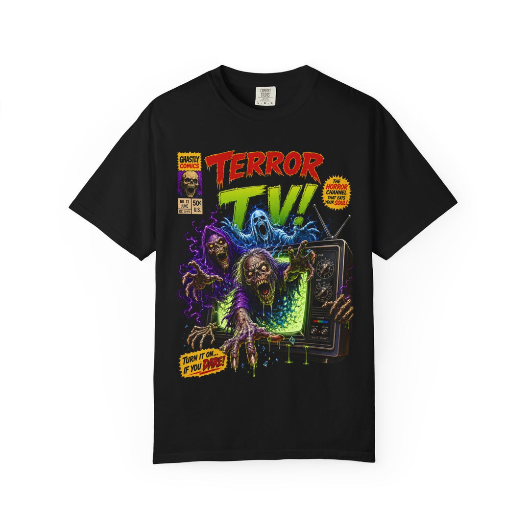 Terror TV Horror Comic Mens WUNDERLAND Halloween Booteek Short Sleeve Tee