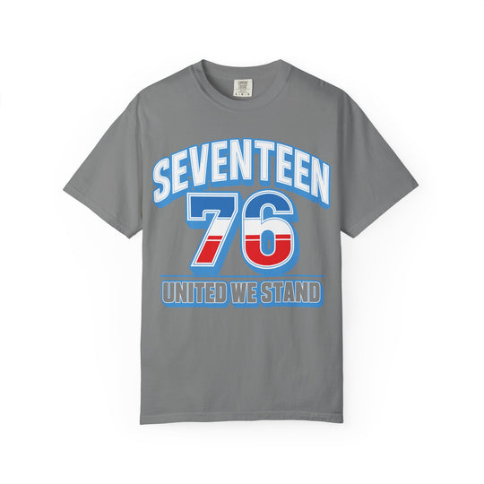 SEVENTEEN 76 UNITED WE STAND 4th of July Liberty George Washington Mens WUNDERLAND Backyard Dept Short Sleeve Tee