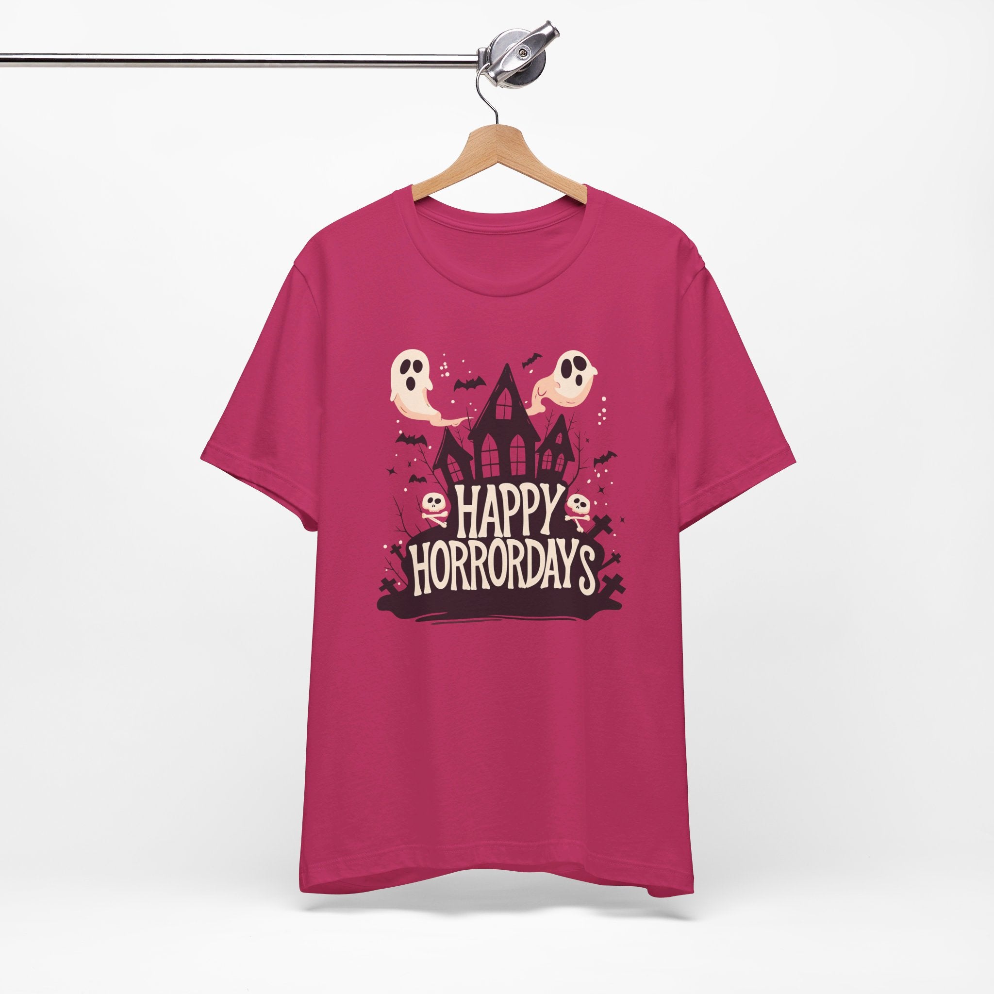 Happy Horrordays Womens Halloween Booteek Jersey Short Sleeve Tee