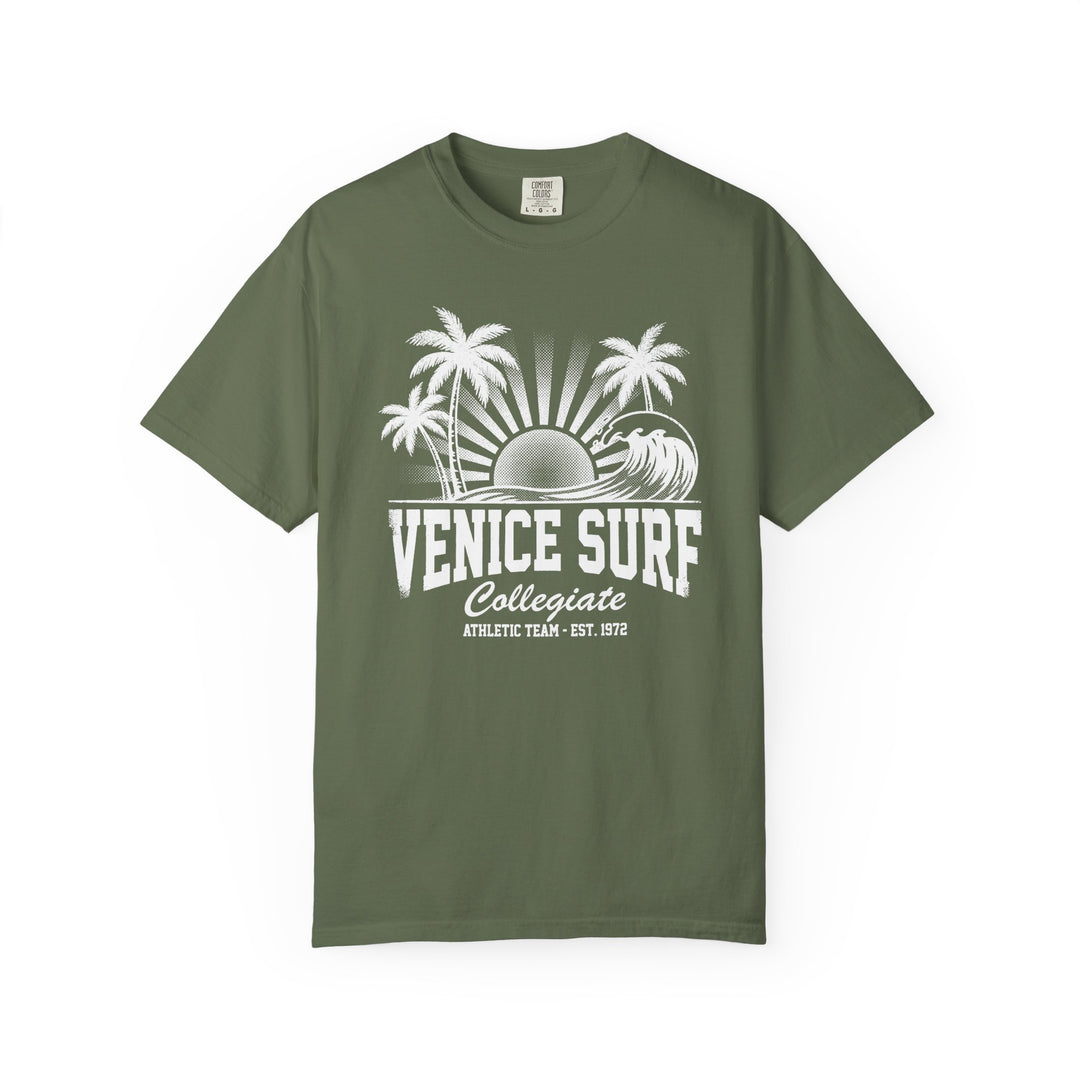 Venice Surf Sunset Beach Womens L'Atomique Relaxed Fit Comfort Colors Graphic Tee