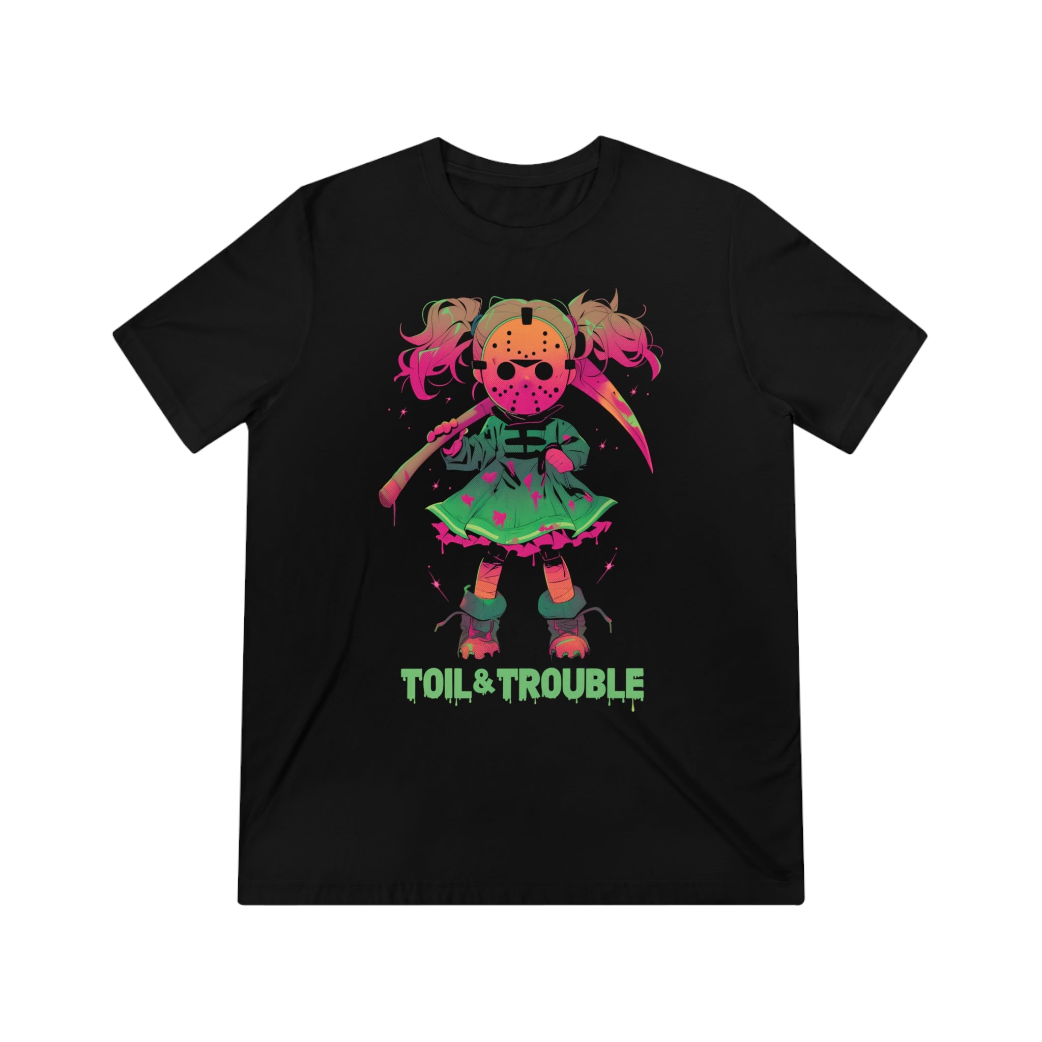 Trixy Toil & Trouble Womens Halloween Booteek Triblend Tee