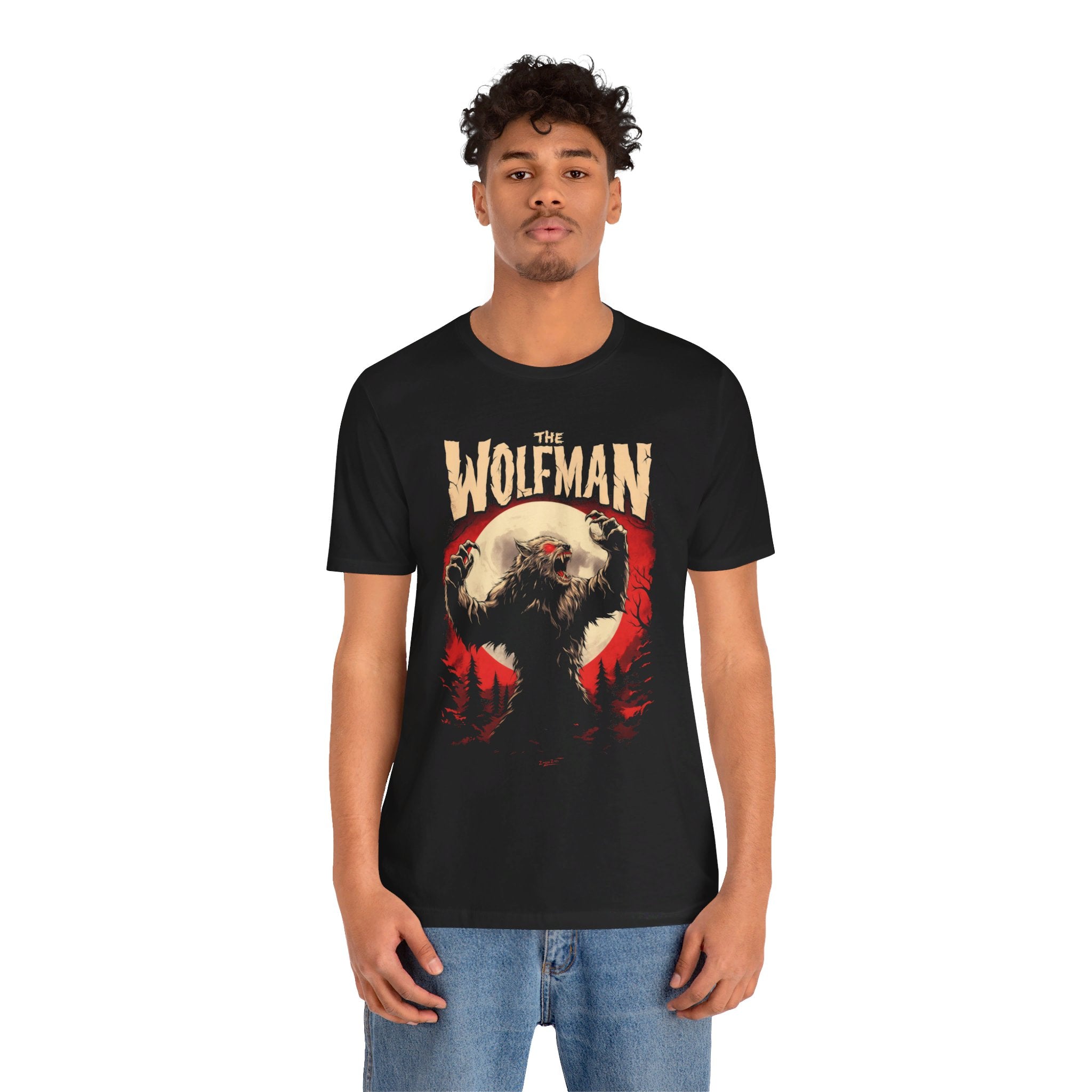 The Wolfman Color Print Mens Halloween Booteek Jersey Short Sleeve Tee