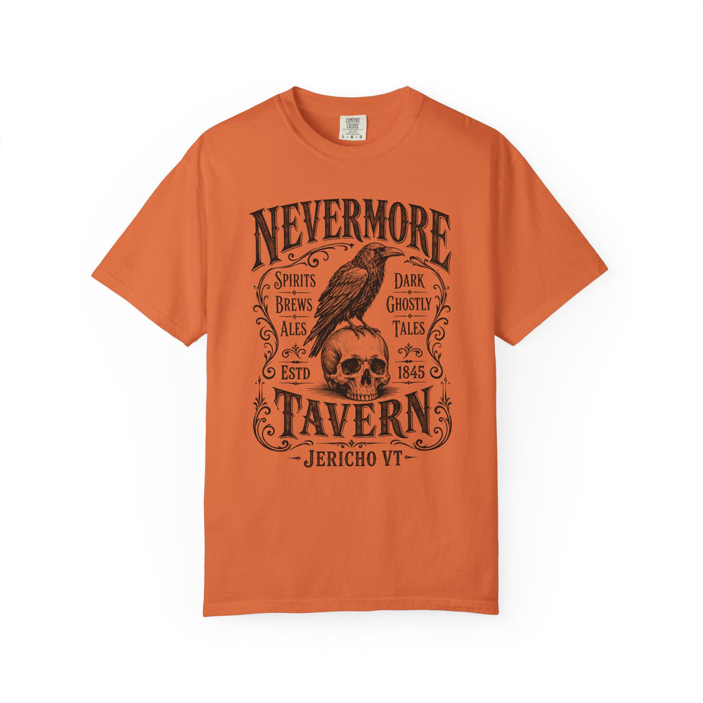Nevermore Tavern Raven & Skull Vintage Womens WUNDERLAND Halloween Booteek Short Sleeve Tee