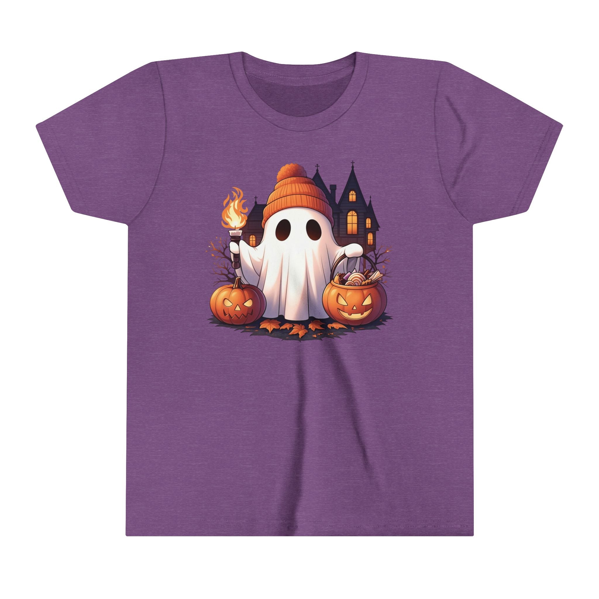 Spooky Ghost House Girls Halloween Short Sleeve Tee