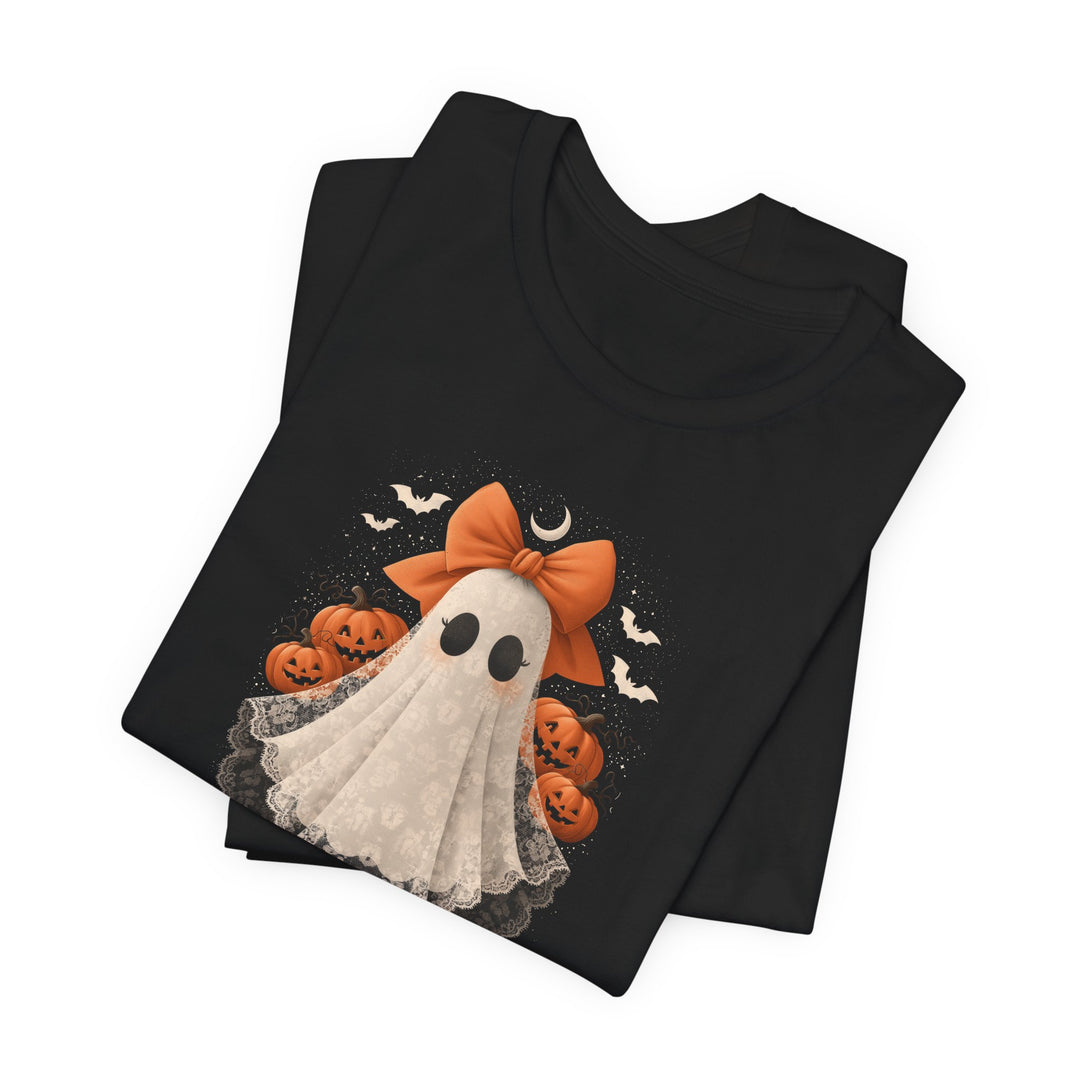 Lace Ghost With Pumpkins &amp; Bow Women&