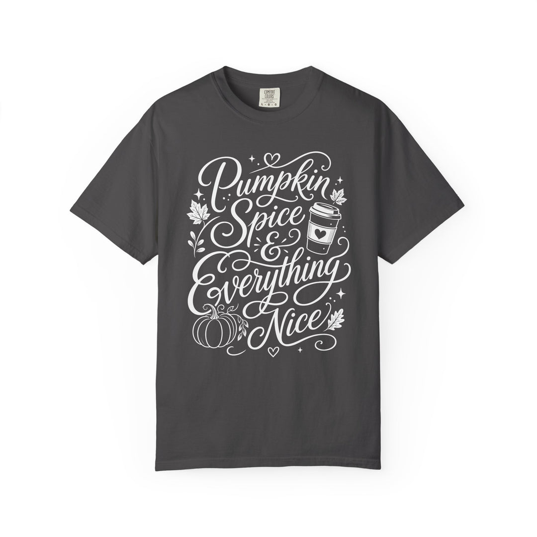 Pumpkin Spice &amp; Everything Nice Womens WUNDERLAND Halloween Booteek Short Sleeve Tee