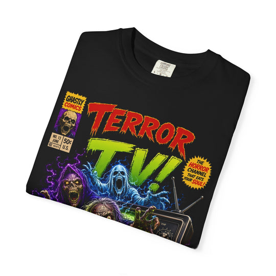 Terror TV Horror Comic Mens WUNDERLAND Halloween Booteek Short Sleeve Tee