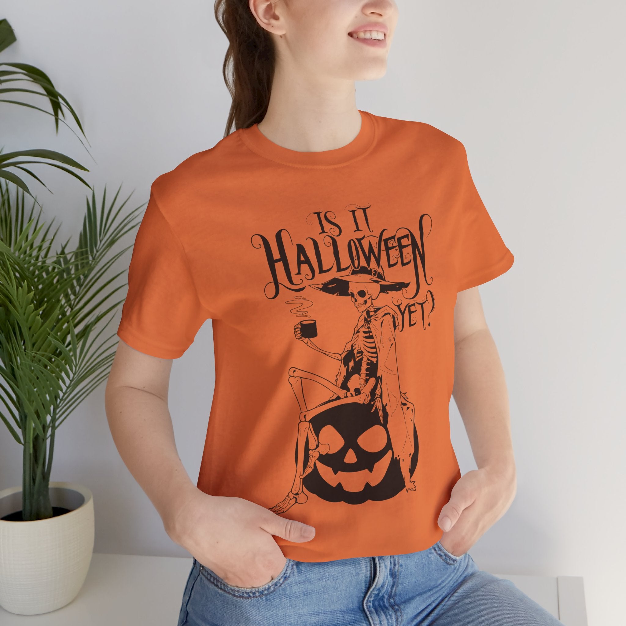 Is It Halloween Yet Witch Pumpkin Womens Halloween Booteek Jersey Short Sleeve Tee