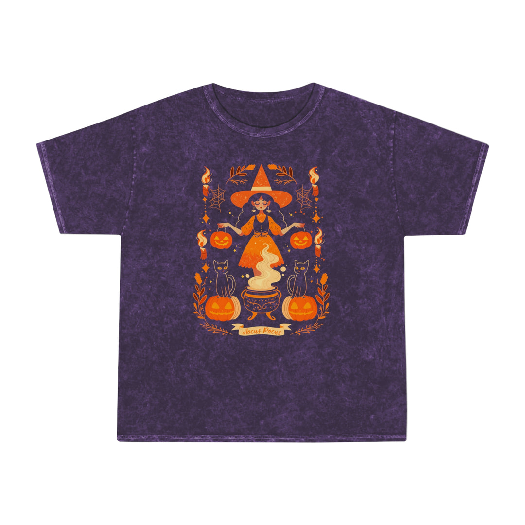 Hocus Pocus Folk Witch Womens Halloween Booteek Mineral Wash T-Shirt