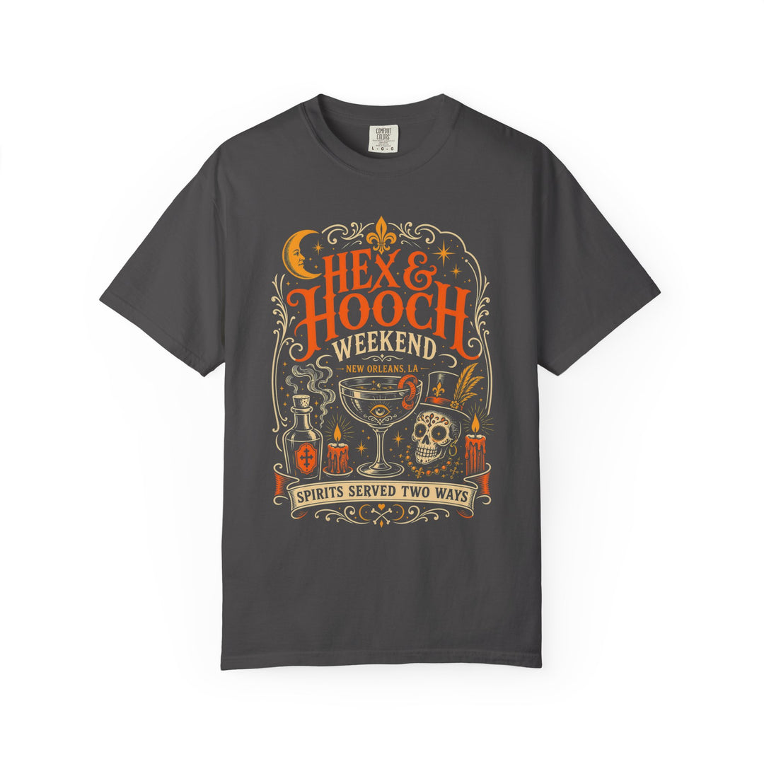 Hex &amp; Hooch New Orleans Womens WUNDERLAND Halloween Booteek Short Sleeve Tee