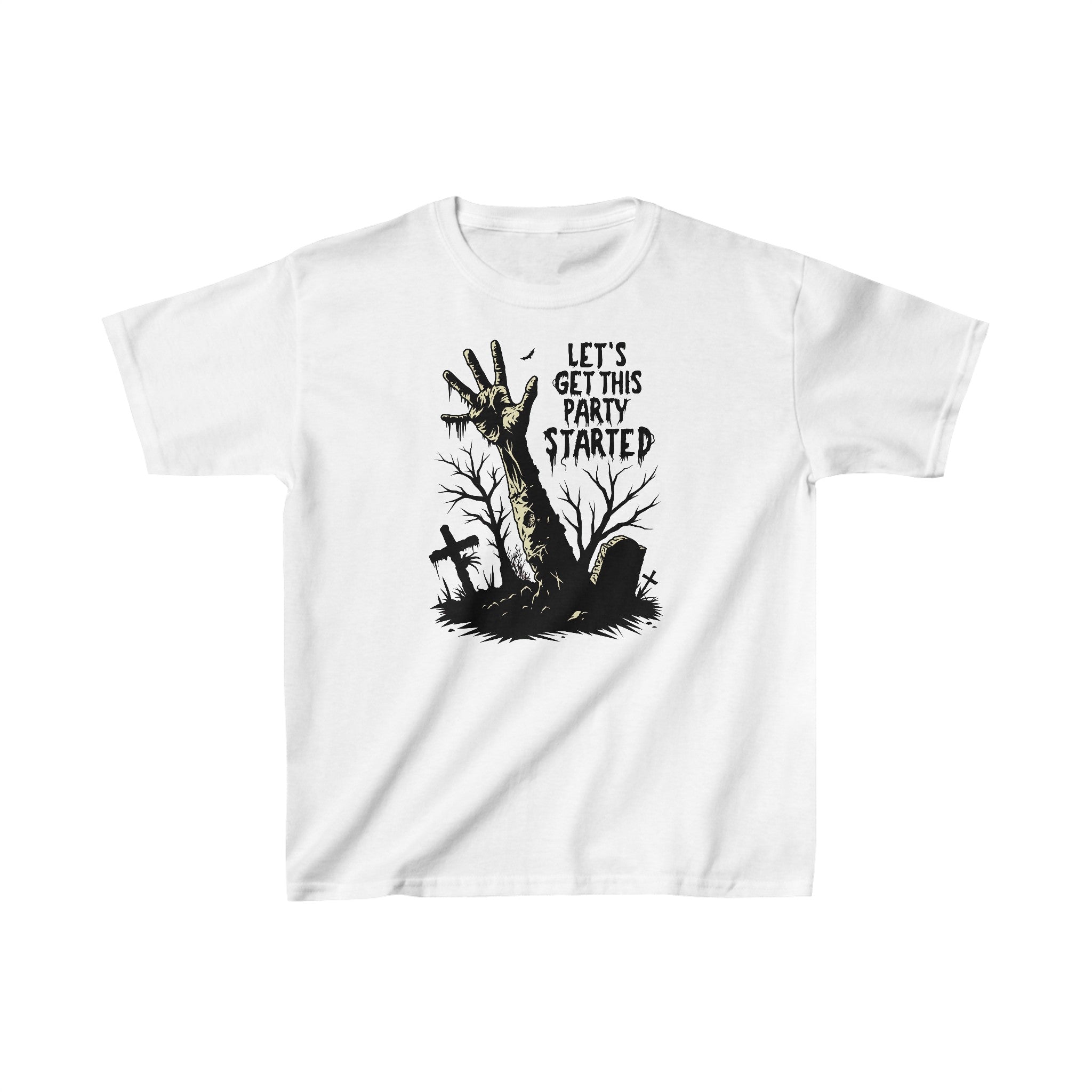 Let's Get This Party Started Zombie Hand Boys Halloween Graphic Tee