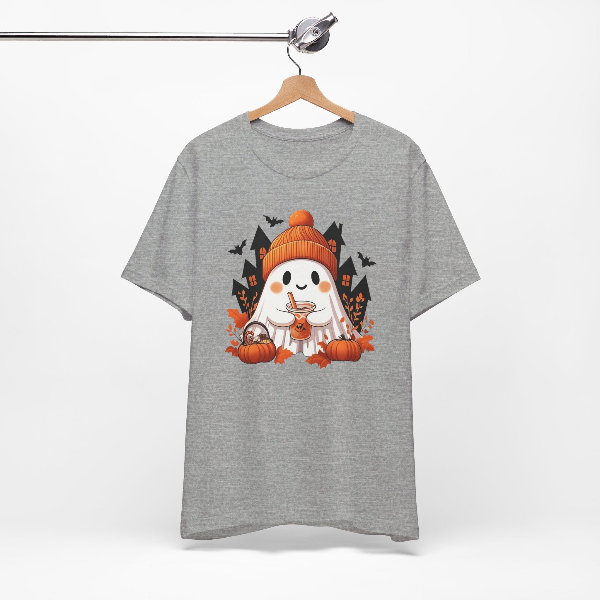 Pumpkin Spice Ghost Womens Halloween Booteek Jersey Short Sleeve Tee