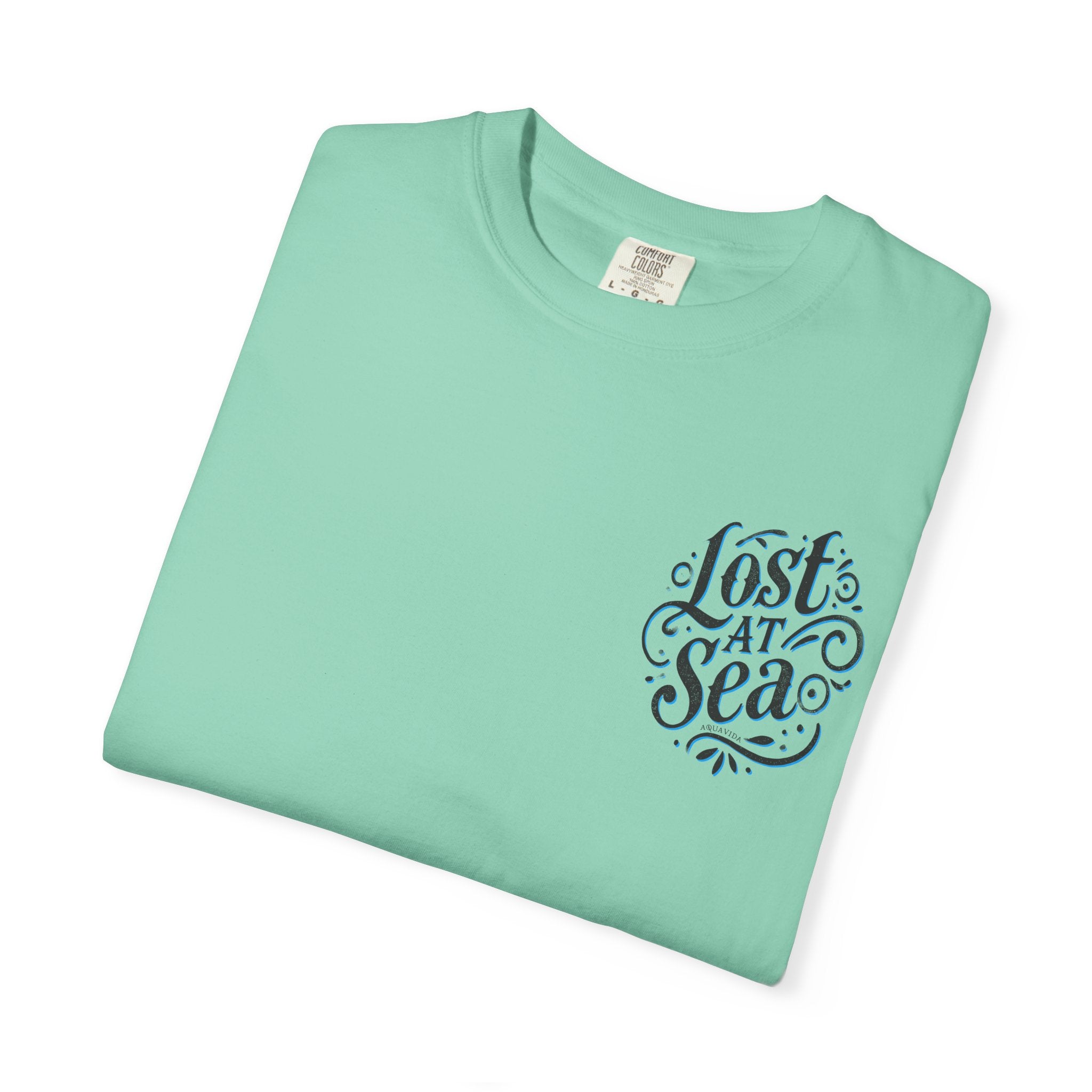 LOST AT SEA NAUTICAL COMPASS SKULLS Mens AQUA VIDA Short Sleeve Tee