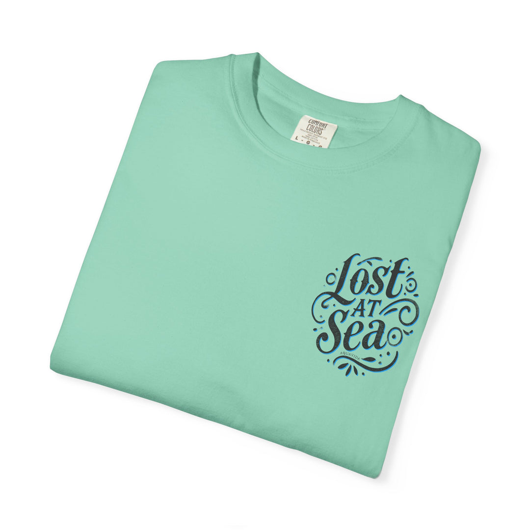 LOST AT SEA NAUTICAL COMPASS SKULLS Mens AQUA VIDA Short Sleeve Tee