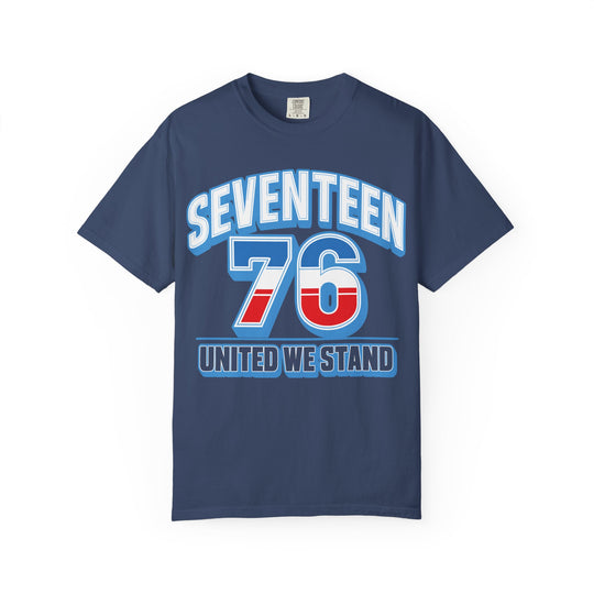 SEVENTEEN 76 UNITED WE STAND 4th of July Liberty George Washington Mens WUNDERLAND Backyard Dept Short Sleeve Tee