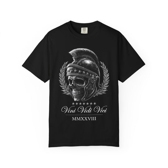 Skull Roman Helmet "Veni Vidi Vici" Mens WUNDERLAND Heritage Short Sleeve Tee